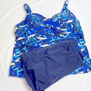 JINXUEER Women’s Plus Size 26W Tankini Skort Set